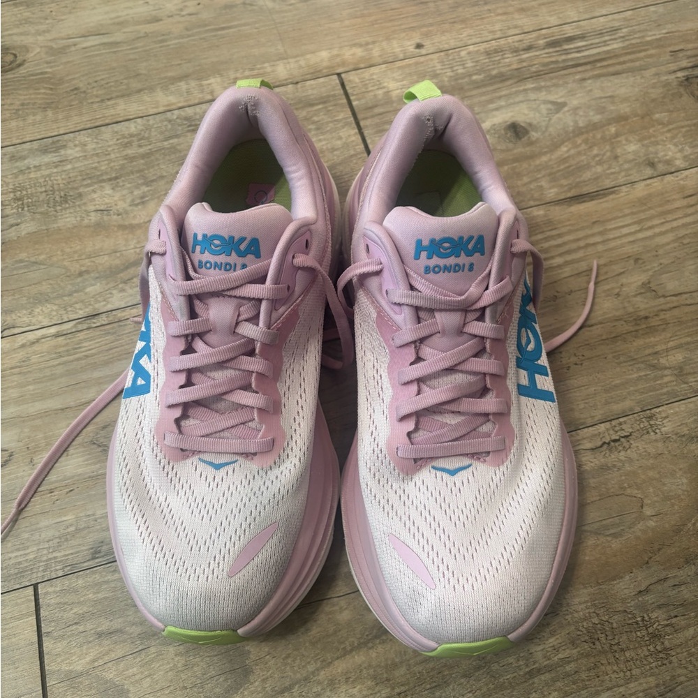 Hoka blue and pink Bondi 8 - Picture 3 of 9